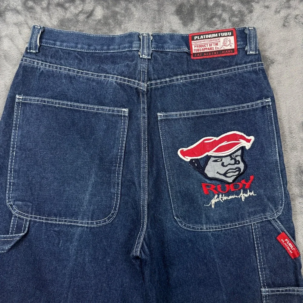 Platinum FUBU Carpenter Jeans Mens 34 Blue Excellent Fat Albert Rudy Vintage 90s